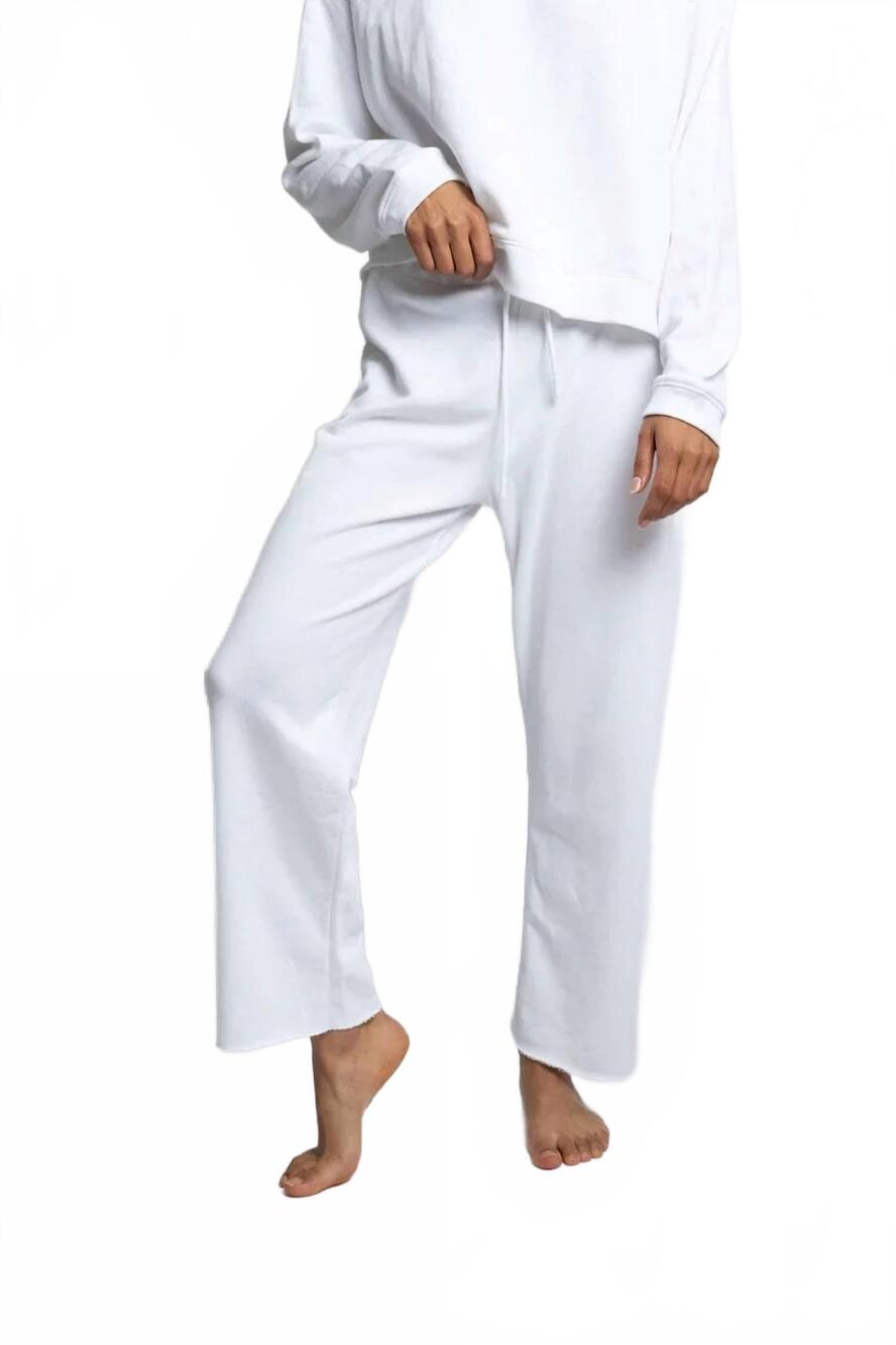 NEW LEALLO dune crop straight pants in white